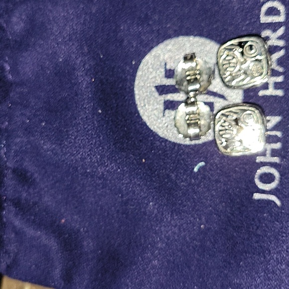 Authentic John Hardy Carved Design Diamond Earrings - Picture 3 of 7